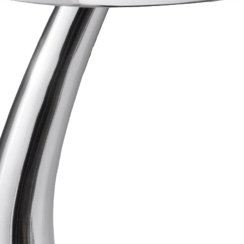 21" Silver Aluminum Round Abstract End Table — view 5