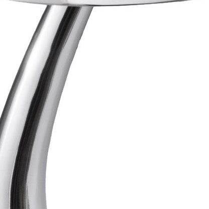 21" Silver Aluminum Round Abstract End Table HomeRoots