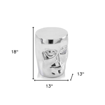 18" Silver Aluminum Faces Round End Table HomeRoots