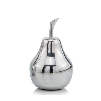 7" Silver Buffed Aluminum Decorative Pear Tabletop Sculpture HomeRoots