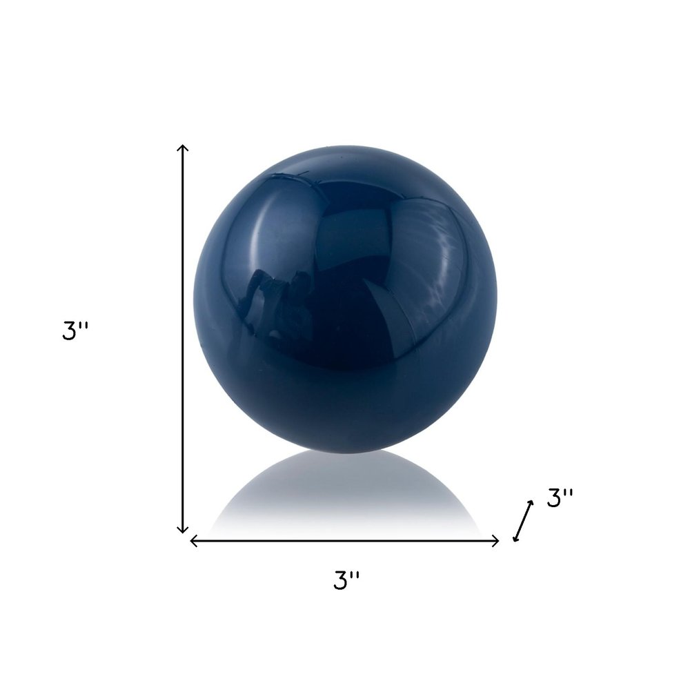 Set Of 2 Blue Aluminum Decorative Spheres 3' HomeRoots
