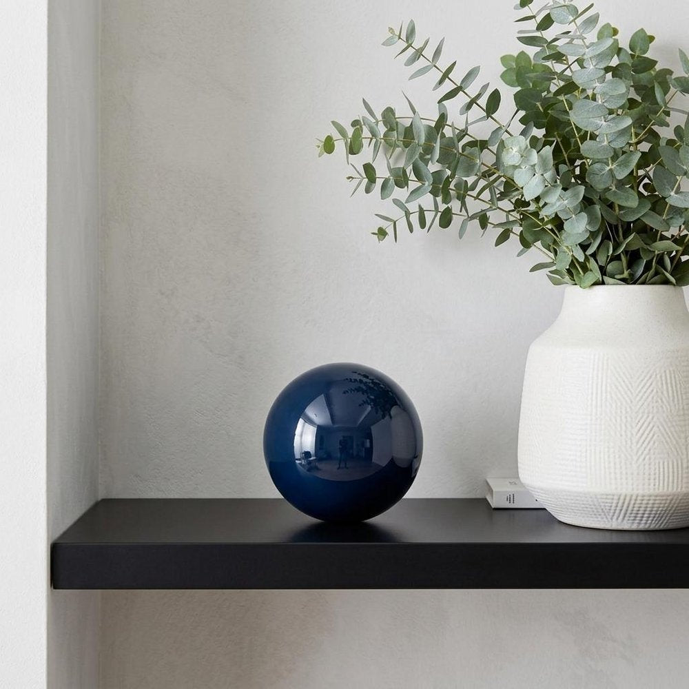 Set Of 2 Blue Aluminum Decorative Spheres 3' HomeRoots