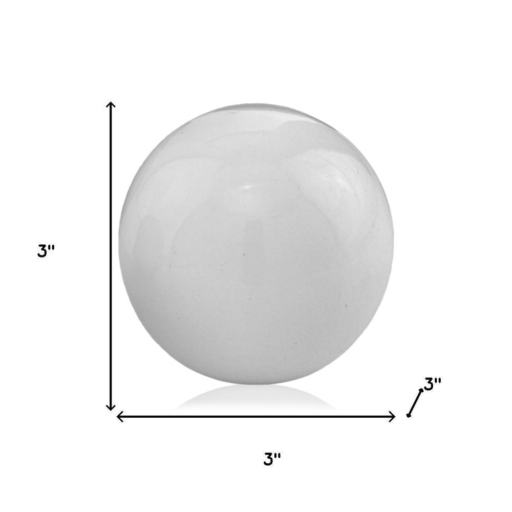 3" White Aluminum Decorative Orb Tabletop Sculpture HomeRoots