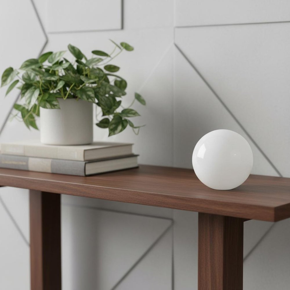 3" White Aluminum Decorative Orb Tabletop Sculpture HomeRoots