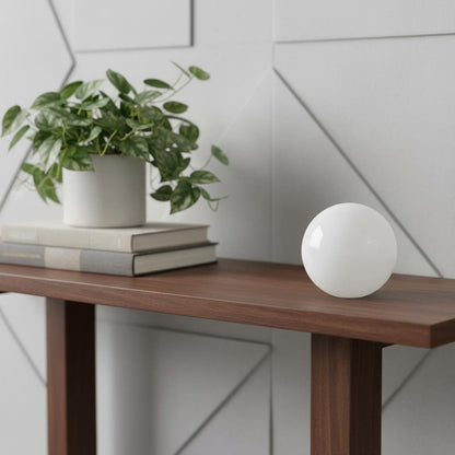 3" White Aluminum Decorative Orb Tabletop Sculpture HomeRoots