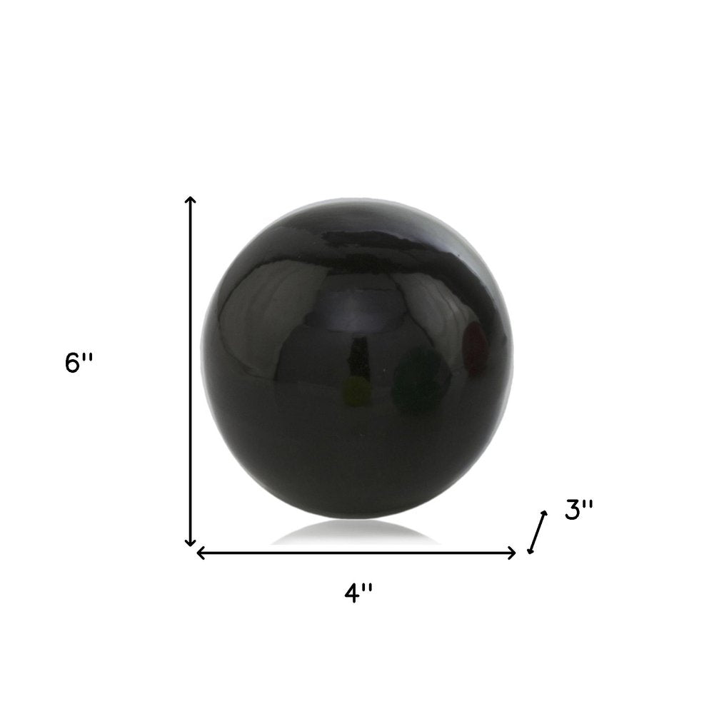 3" Black Enameled Aluminum Decorative Sphere HomeRoots