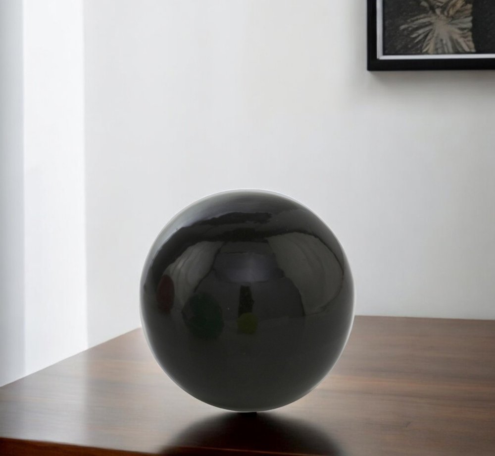3" Black Enameled Aluminum Decorative Sphere HomeRoots