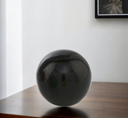 3" Black Enameled Aluminum Decorative Sphere HomeRoots