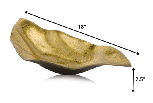 18" Gold Modern Wavy Aluminum Centerpiece Bowl HomeRoots