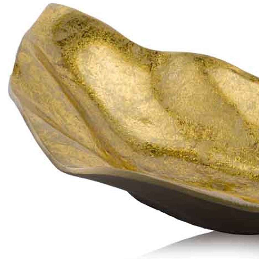 18" Gold Modern Wavy Aluminum Centerpiece Bowl HomeRoots