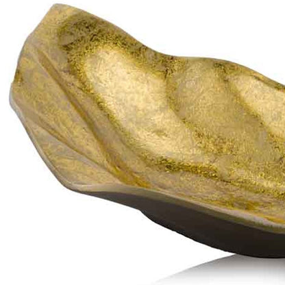 18" Gold Modern Wavy Aluminum Centerpiece Bowl HomeRoots