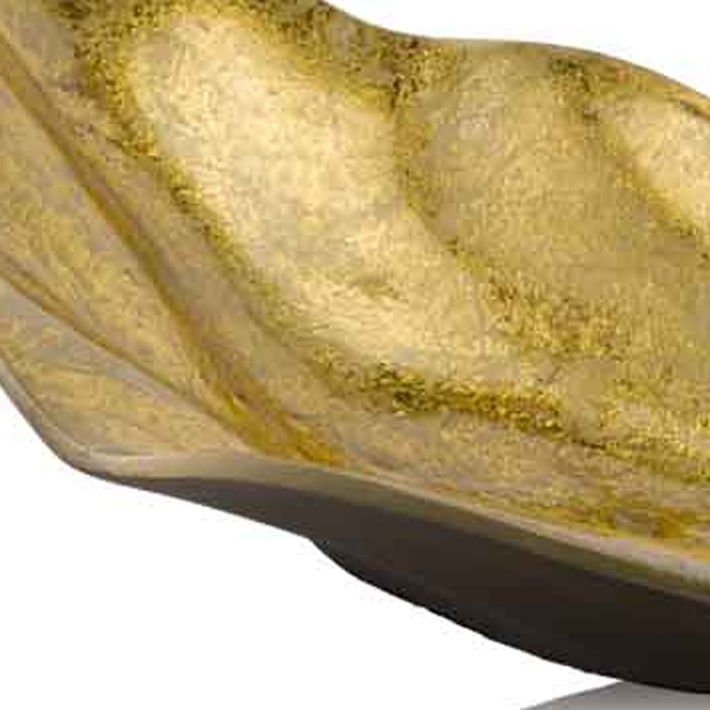 18" Gold Modern Wavy Aluminum Centerpiece Bowl HomeRoots