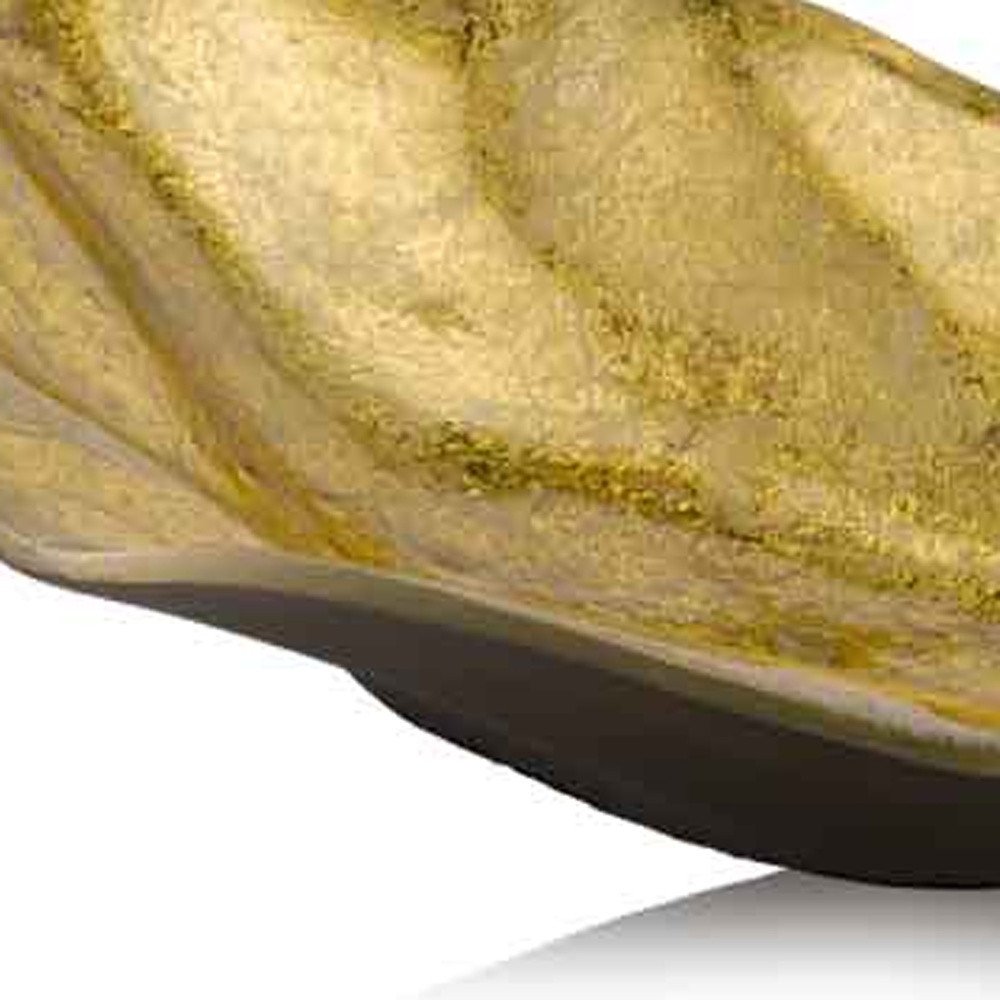 18" Gold Modern Wavy Aluminum Centerpiece Bowl HomeRoots