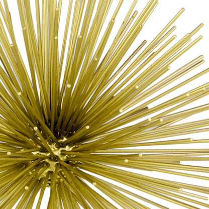 8" Gold Metal Sea Urchin Spiky Sphere HomeRoots