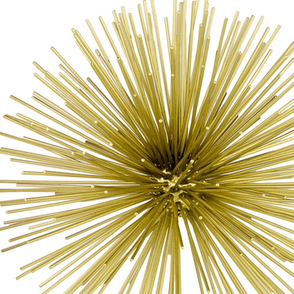 8" Gold Metal Sea Urchin Spiky Sphere HomeRoots