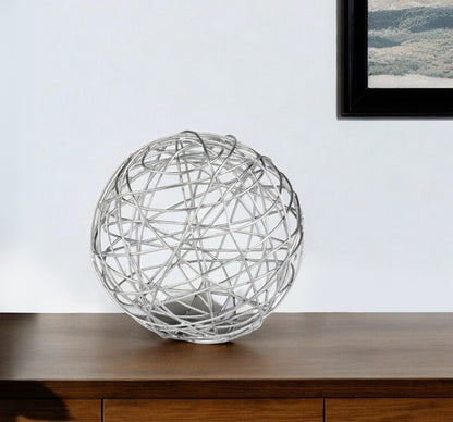 7" X 7" X 7" Silver Large Wire Sphere