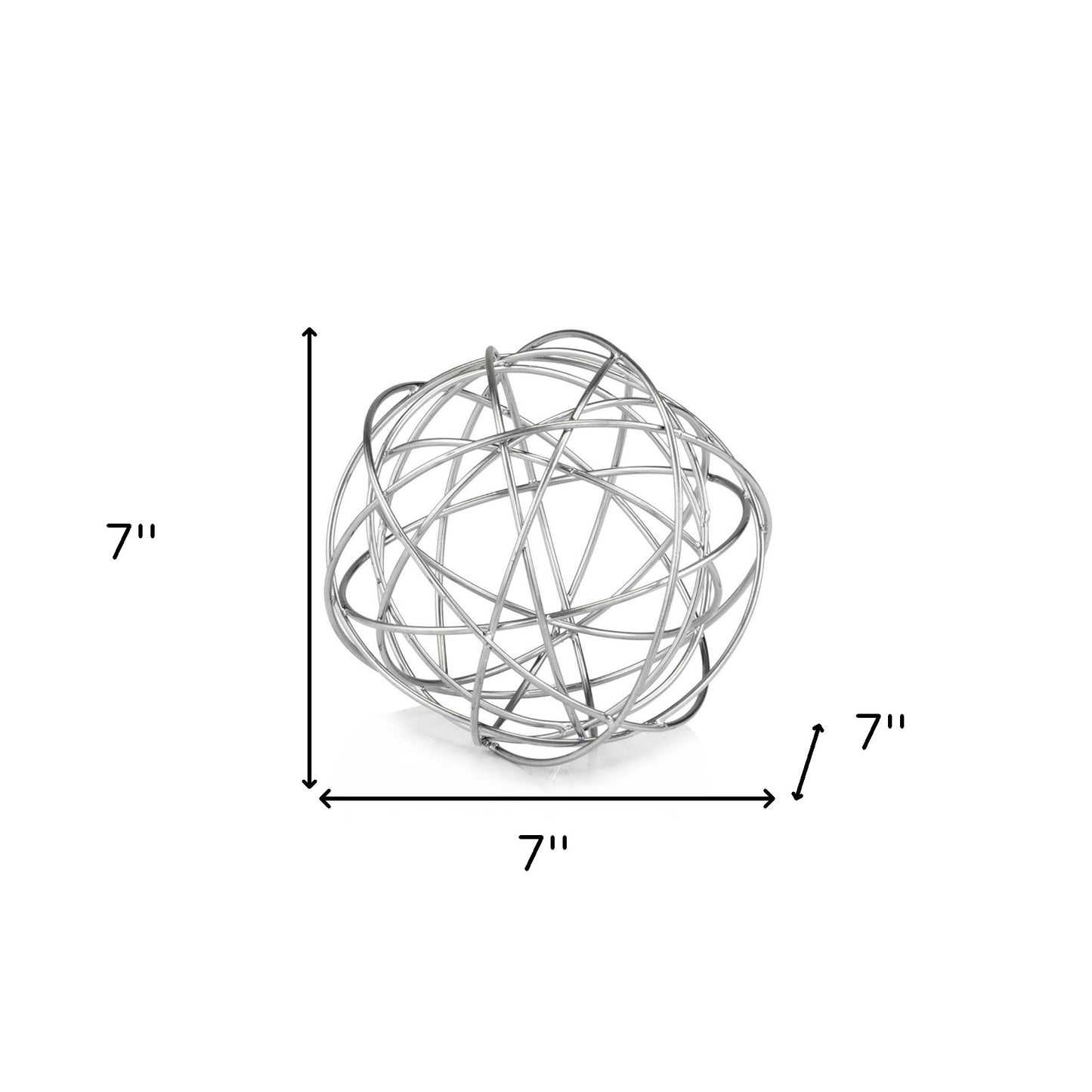 7" X 7" X 7" Silver Large Wire Sphere