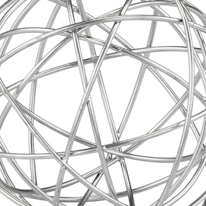12" Silver Iron Decorative Orb Tabletop Sculpture HomeRoots