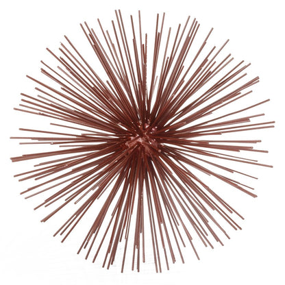 10" Red Iron Decorative Spiky Sphere Tabletop Sculpture HomeRoots