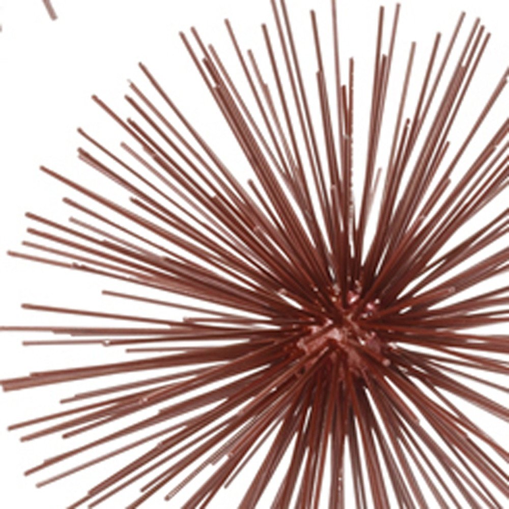 10" Red Iron Decorative Spiky Sphere Tabletop Sculpture HomeRoots