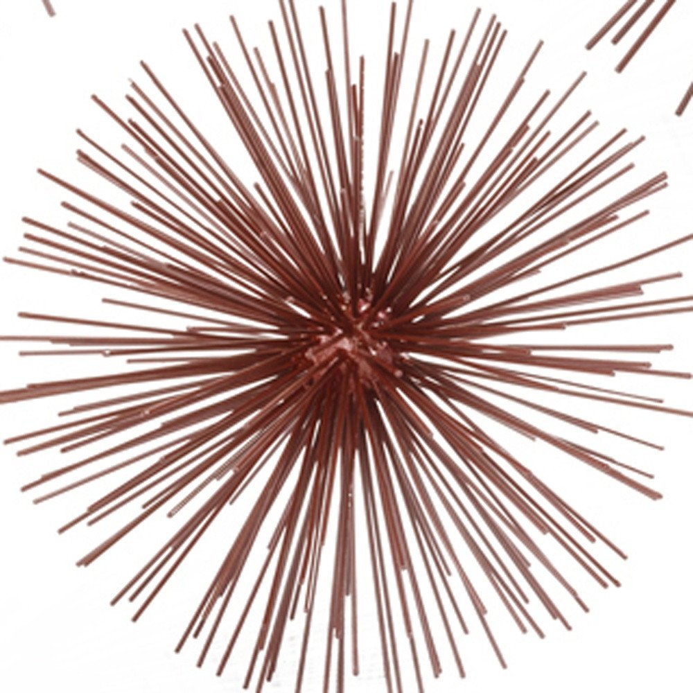 10" Red Iron Decorative Spiky Sphere Tabletop Sculpture HomeRoots