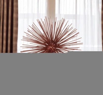 8" Red Spiked Iron Decorative Orb Tabletop Sculpture HomeRoots