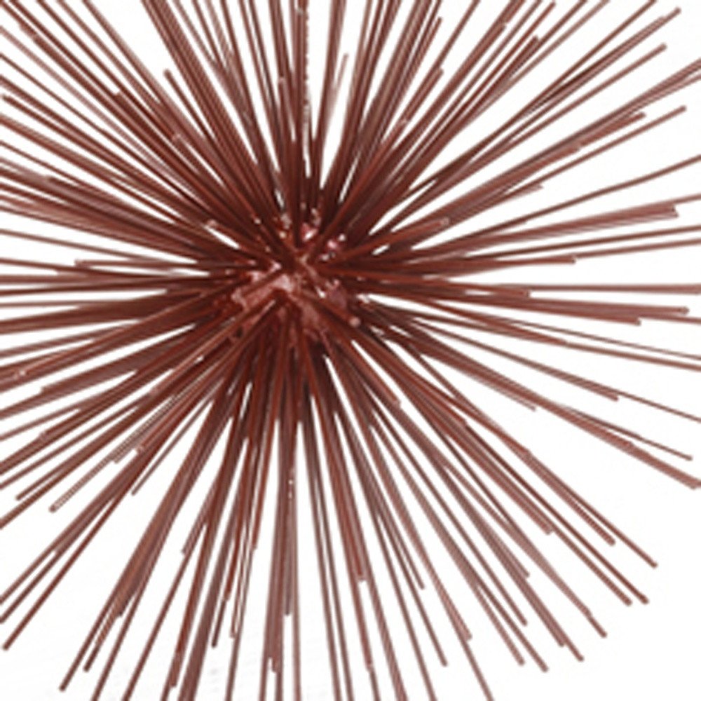 10" Red Iron Decorative Spiky Sphere Tabletop Sculpture HomeRoots