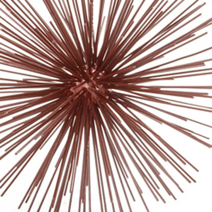 10" Red Iron Decorative Spiky Sphere Tabletop Sculpture HomeRoots