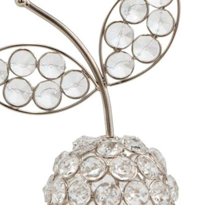 10" Silver and Faux Crystal Decorative Pear Tabletop Sculpture HomeRoots