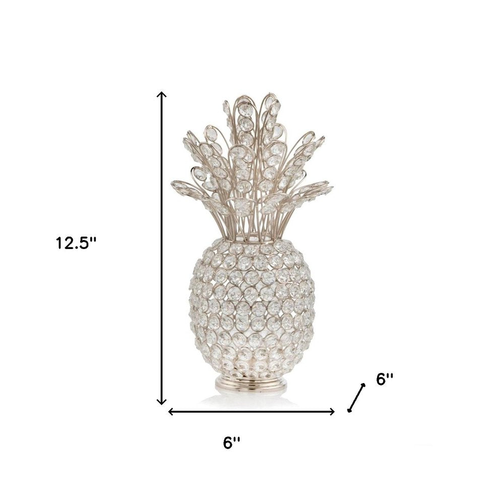 13" Silver Metal Decorative Pineapple HomeRoots