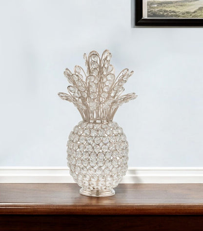 13" Gold and Faux Crystal Pineapple Tabletop Sculpture