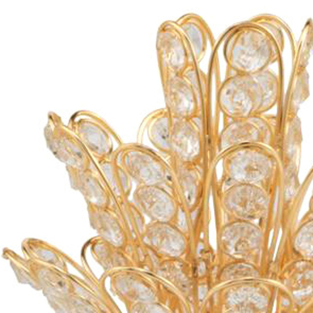 13" Gold and Faux Crystal Pineapple Tabletop Sculpture