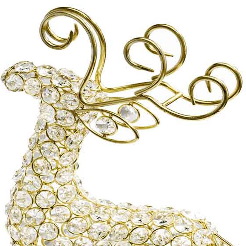 19" Gold Metal Reindeer Figurine HomeRoots