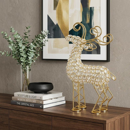 19" Gold Metal Reindeer Figurine HomeRoots
