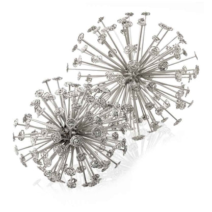 Set of Two Silver Cast Iron Decorative Orb HomeRoots