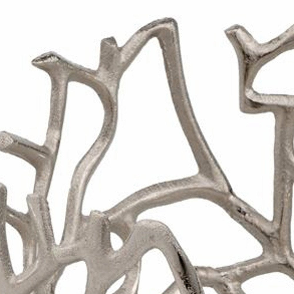 15" Silver Aluminum Twigs Centerpiece Bowl — view 3