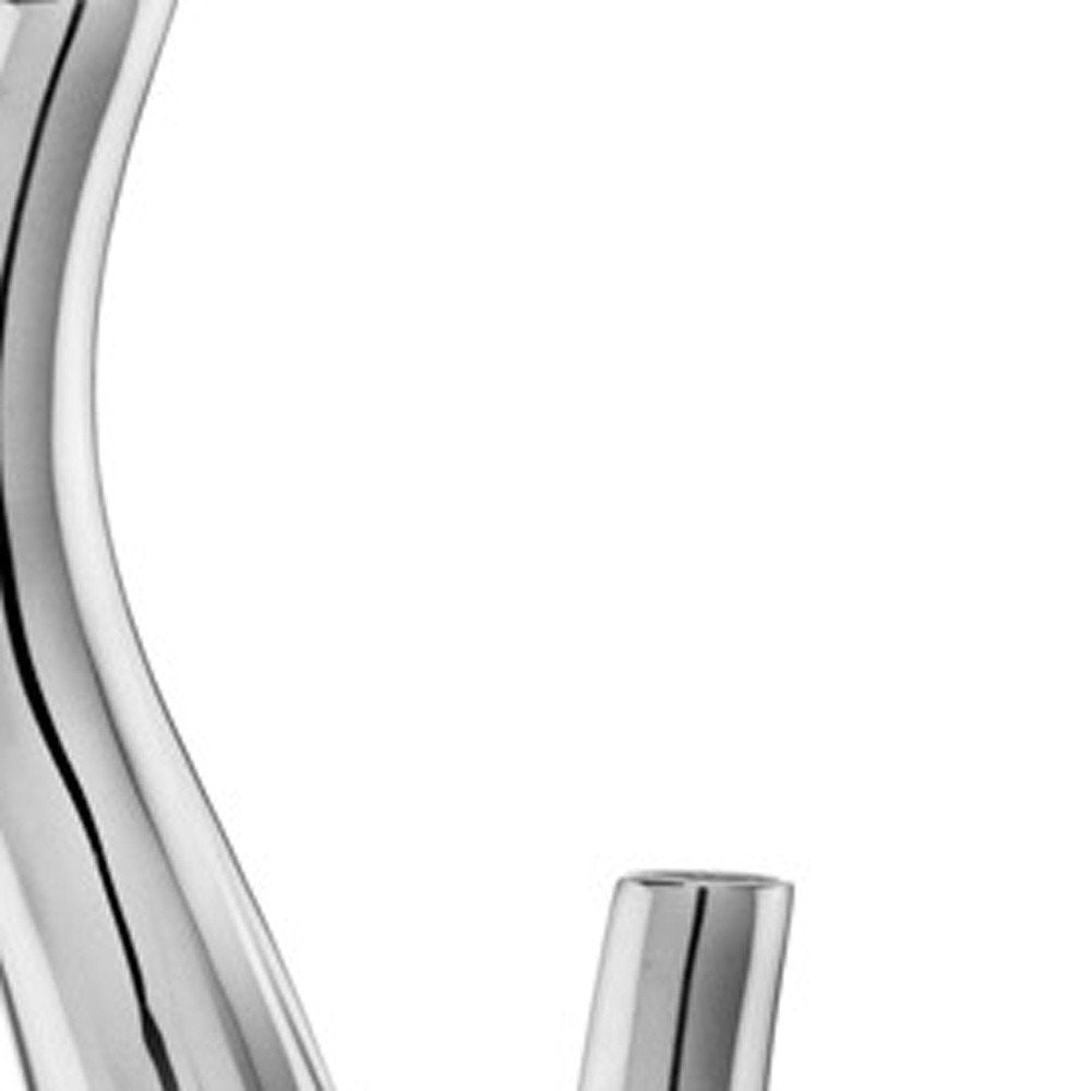 Set of Two Aluminum Silver Wavy Floor Vases HomeRoots
