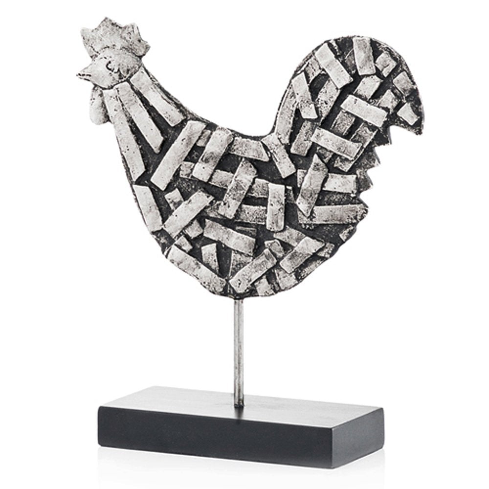 11" Black and Silver Aluminum Tabletop Sculpture HomeRoots