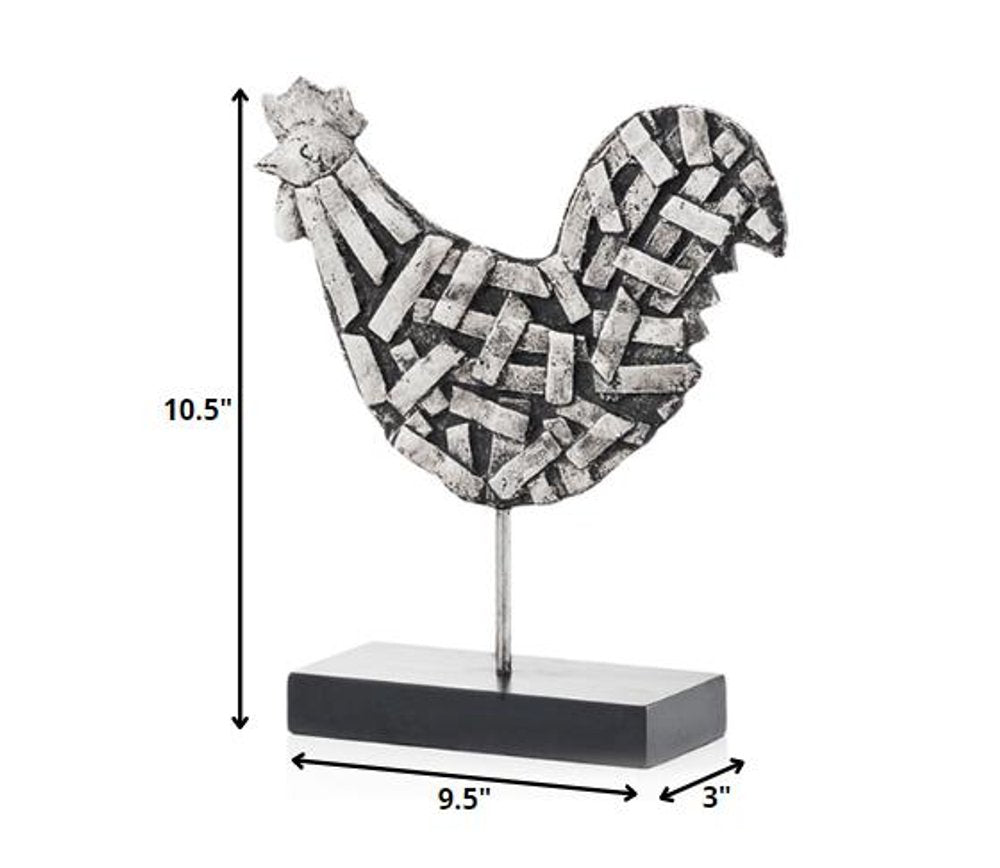 11" Black and Silver Aluminum Tabletop Sculpture HomeRoots