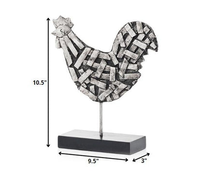 11" Black and Silver Aluminum Tabletop Sculpture HomeRoots