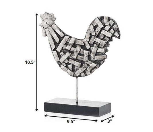 11" Black and Silver Aluminum Tabletop Sculpture HomeRoots