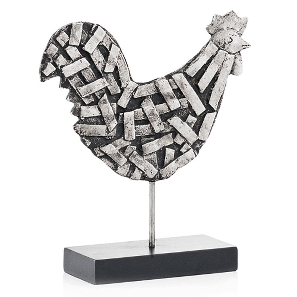 11" Black and Silver Aluminum Tabletop Sculpture HomeRoots