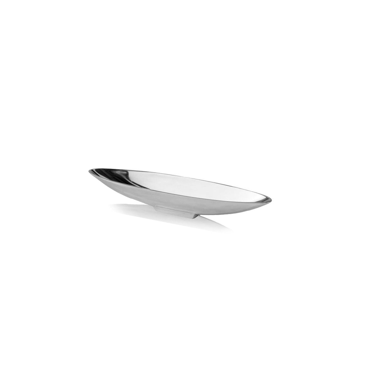 20" Contempo Shiny Silver Short Boat Tray — view 1