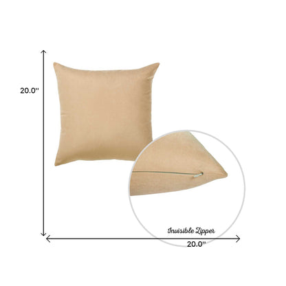 Set Of 2 Light Beige Brushed Twill Decorative Throw Pillow Covers