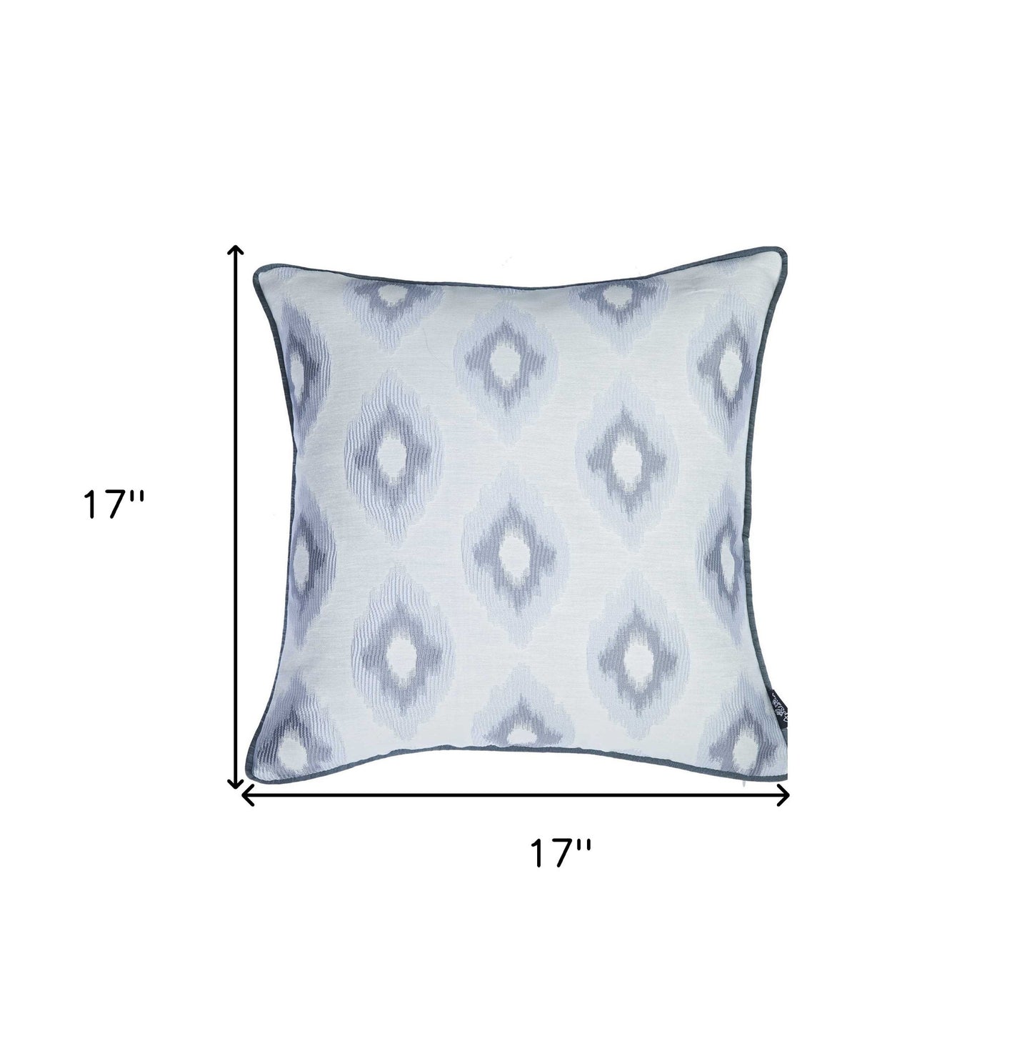 17"X 17" Grey Jacquard Chic Decorative Throw Pillow Cover