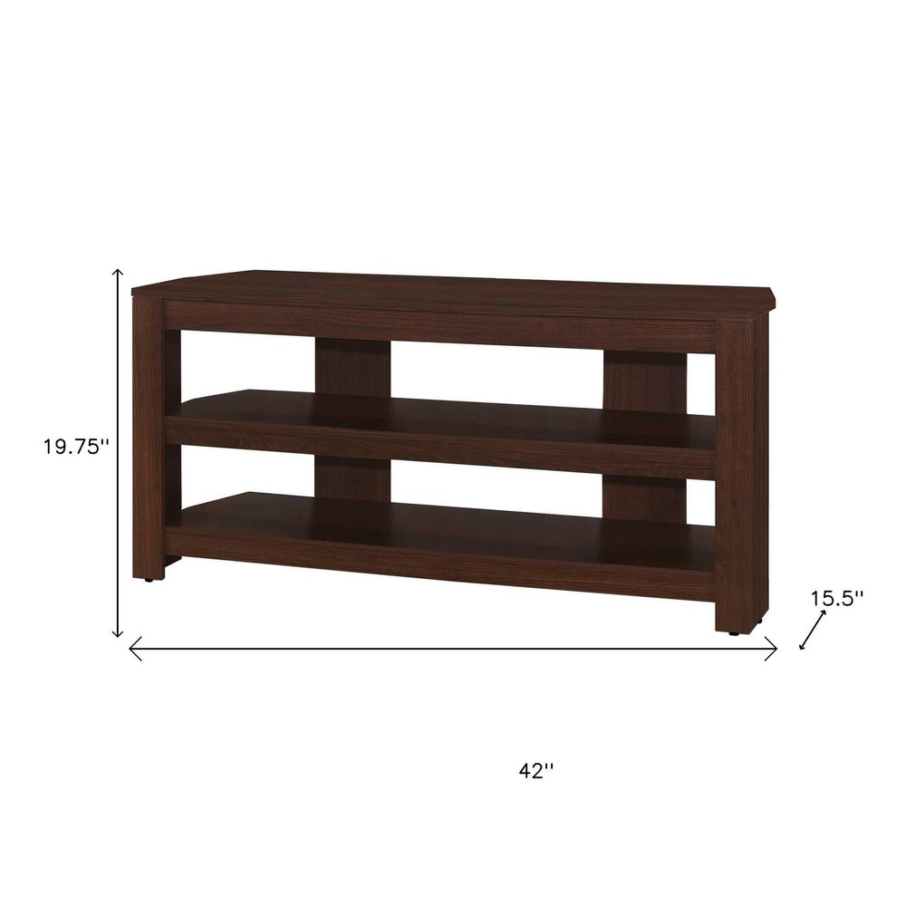 42" Dark Brown Open Shelving TV Stand — view 7