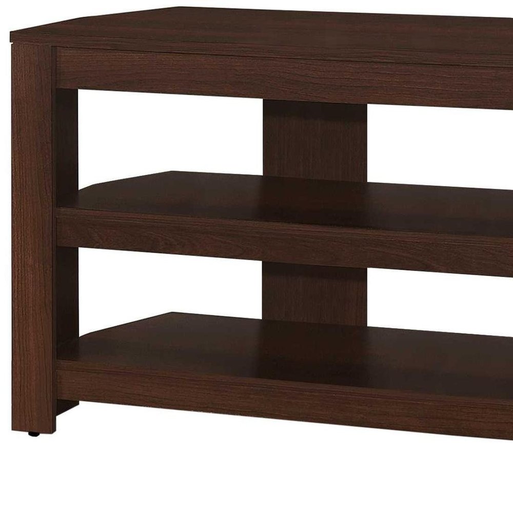 42" Dark Brown Open Shelving TV Stand — view 8