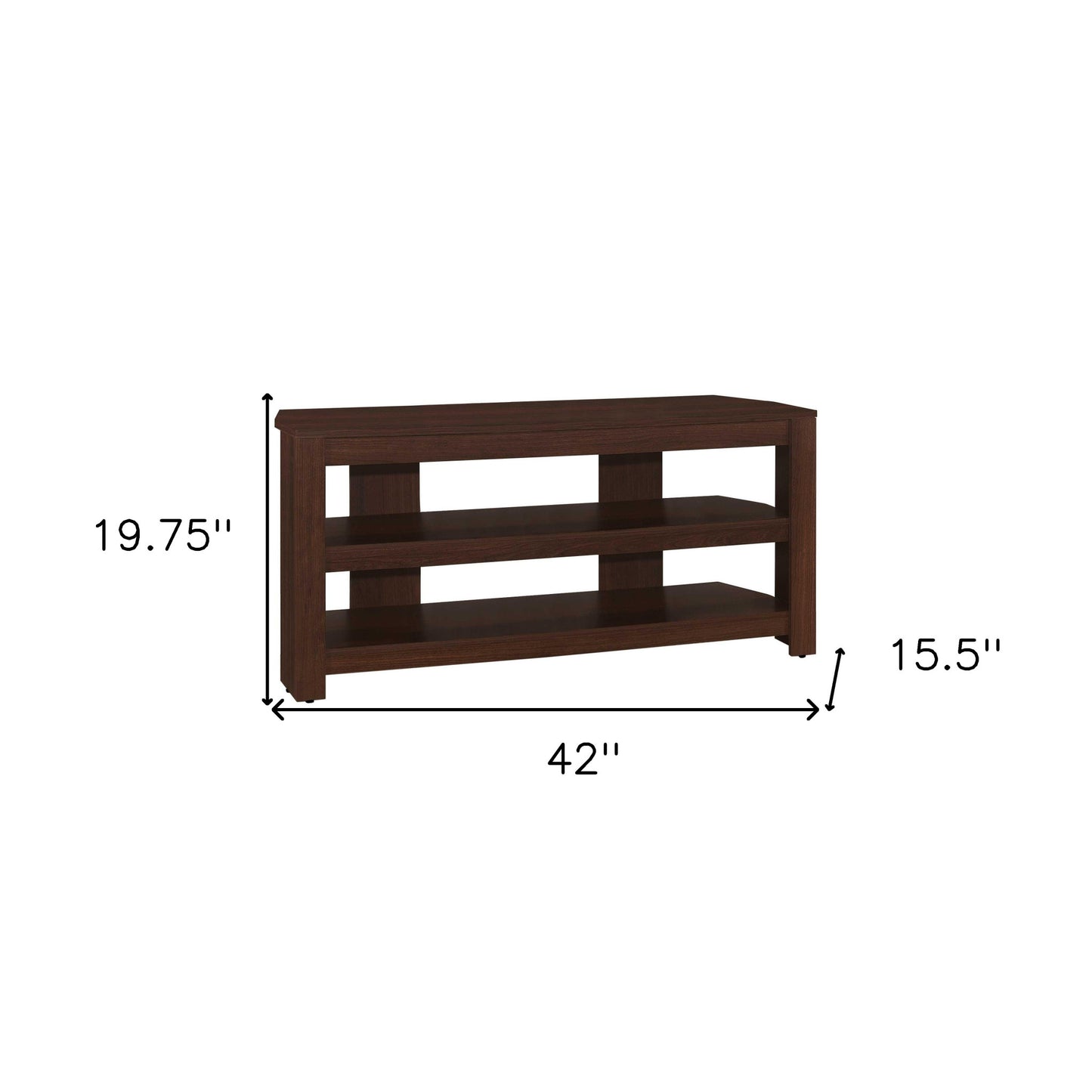 42" Dark Brown Open Shelving TV Stand