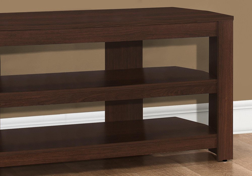 42" Dark Brown Open Shelving TV Stand — view 5