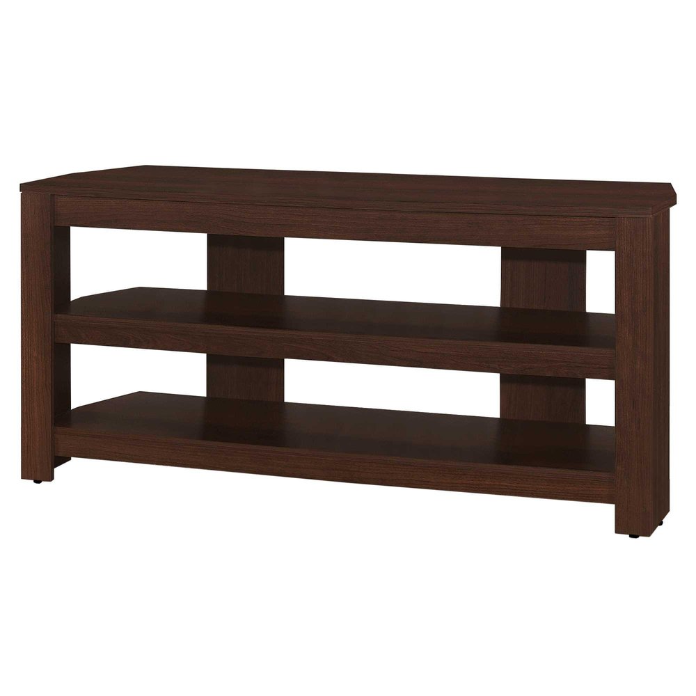 42" Dark Brown Open Shelving TV Stand — view 1